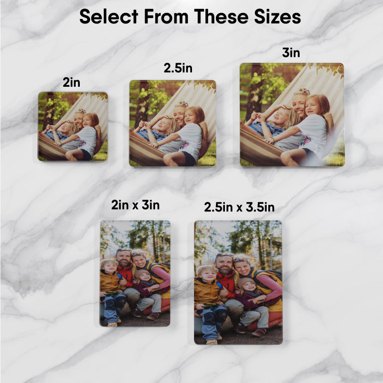 Custom Photo magnet sizes